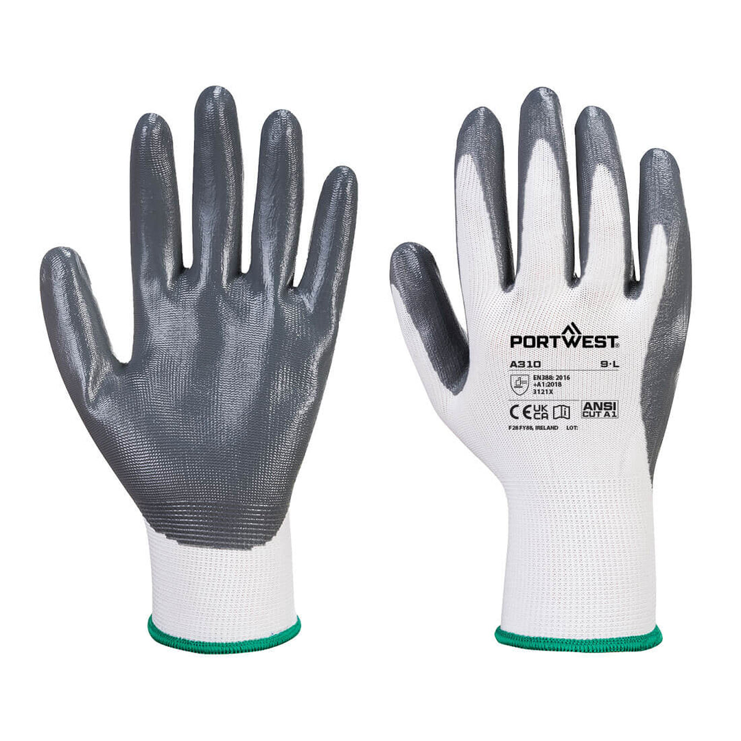 Manusa Flexo Grip Nitrile - Gri/alb