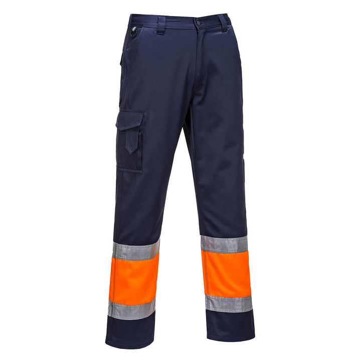 Pantaloni de serviciu Hi-Vis Lightweight Contrast clasa 1 - Portocaliu/Navy