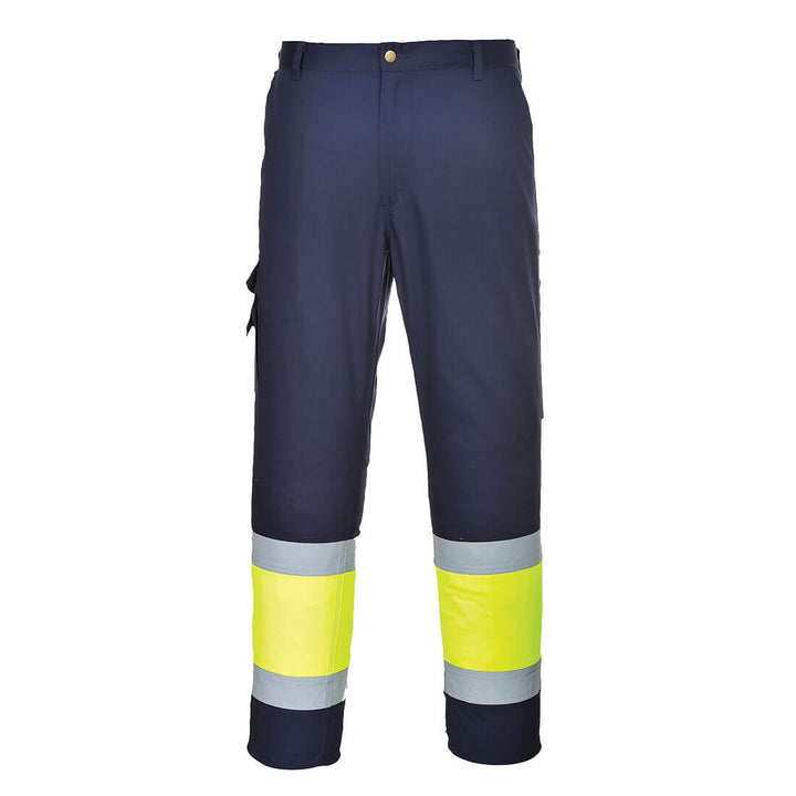 Pantaloni de serviciu Hi-Vis Lightweight Contrast clasa 1 - Galben/Navy
