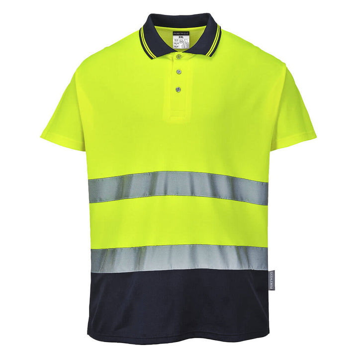 Tricou Polo Bumbac Confort Bicolor - Galben/Navy