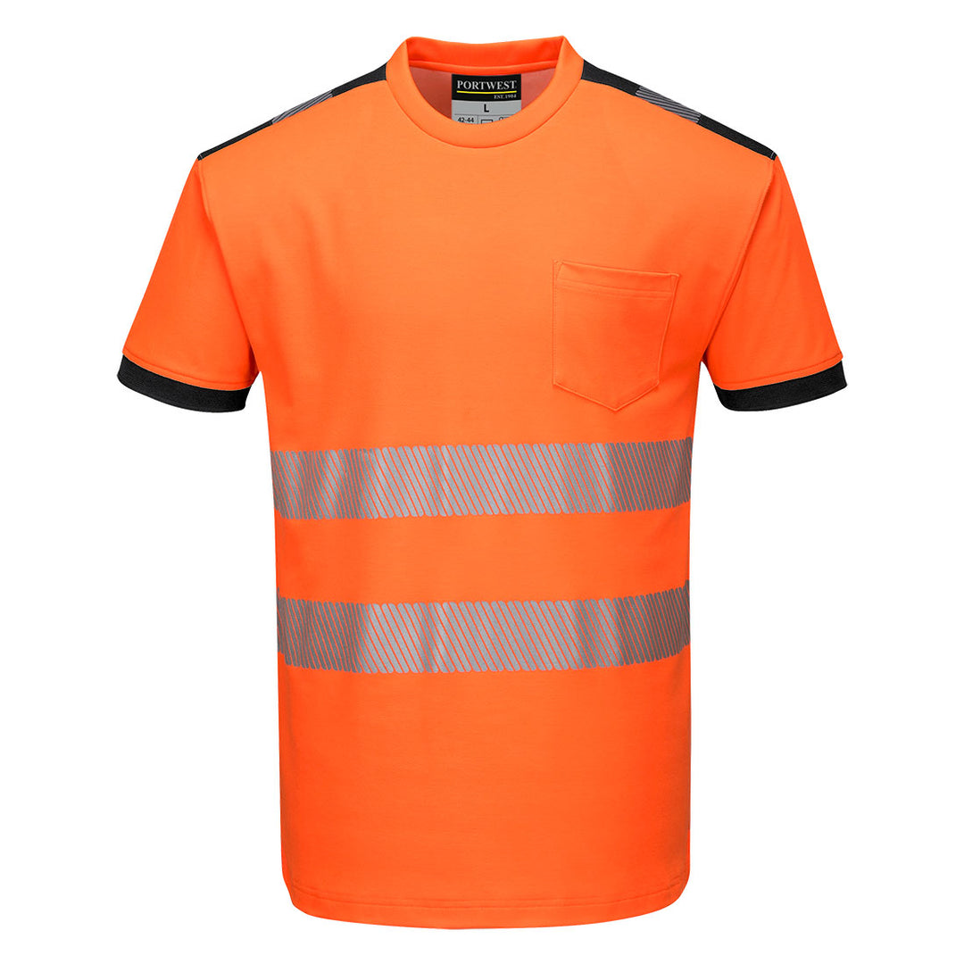 PW3 Tricou HiVis S/S - Portocaliu/Negru